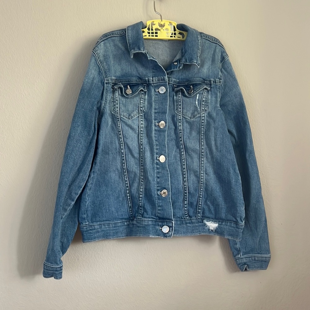 &Denim distressed jean jacket